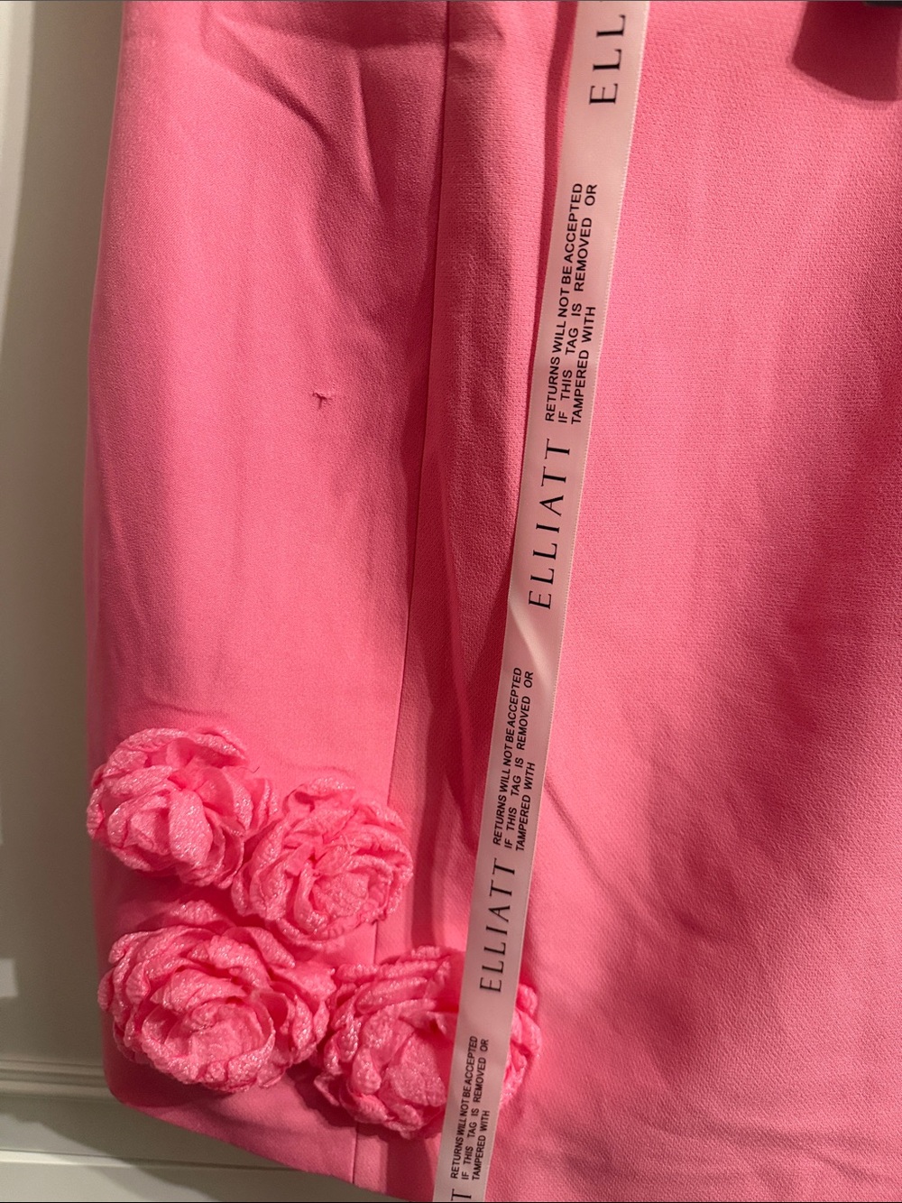 Elliatt Pink Mini Dress with Floral Appliqués- NWT - Picture 4 of 5